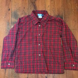 Boys Red Christmas Plaid Buttondown shirt
